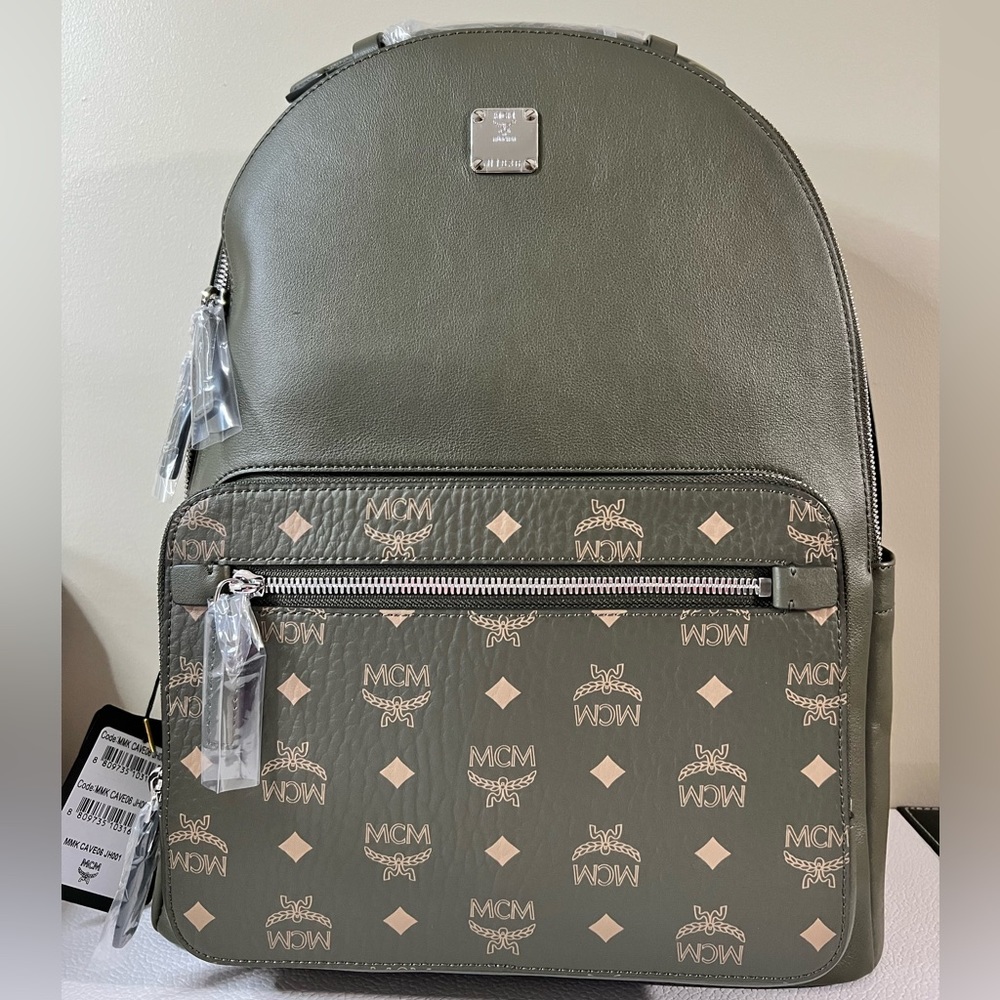 MCM Stark Medium Sea Turtle Visetos Leather Backpack BRAND NEW MP $2,085 CAD